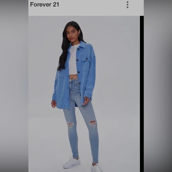 NWT , oversized shacket (shirt jacket) from Forever 21. Women’s medium, fits big - Picture 8 of 8